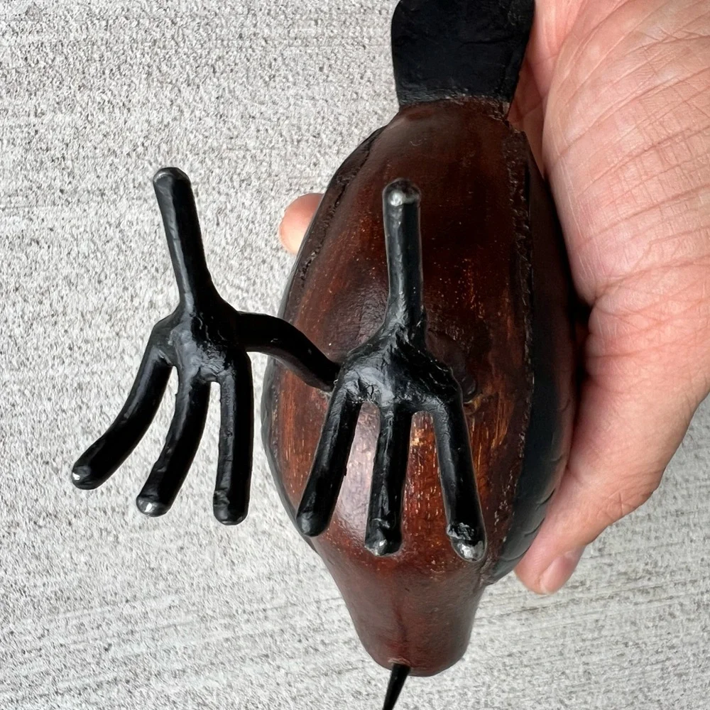 Vintage Hand-Carved Wooden Bird Family – Set of 3 – Mid Century Folk Art Decor